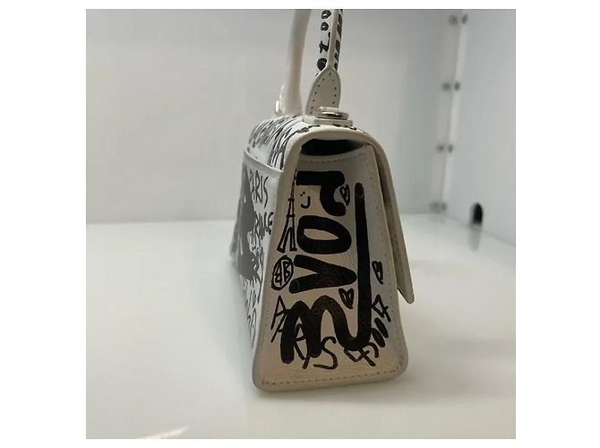 Autre Marque Balenciaga Mini Bolso de Mano Blanco de Cuero - vista 3