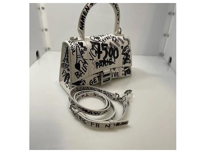 Autre Marque Balenciaga Mini Bolso de Mano Blanco de Cuero - vista 4