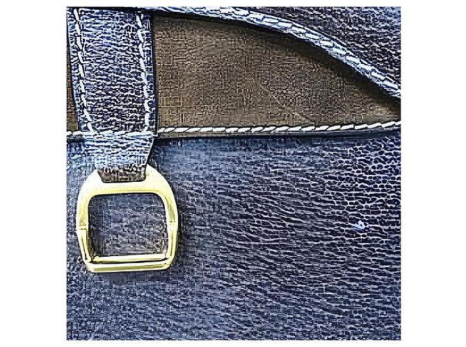 Authentische Vintage Gucci seltener Leder-Satteltasche Braun - Ansicht 2