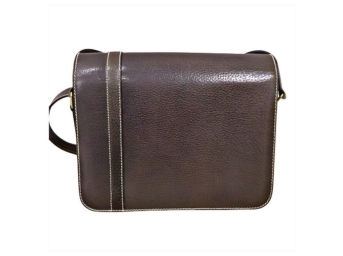 Authentische Vintage Gucci seltener Leder-Satteltasche Braun - Ansicht 4