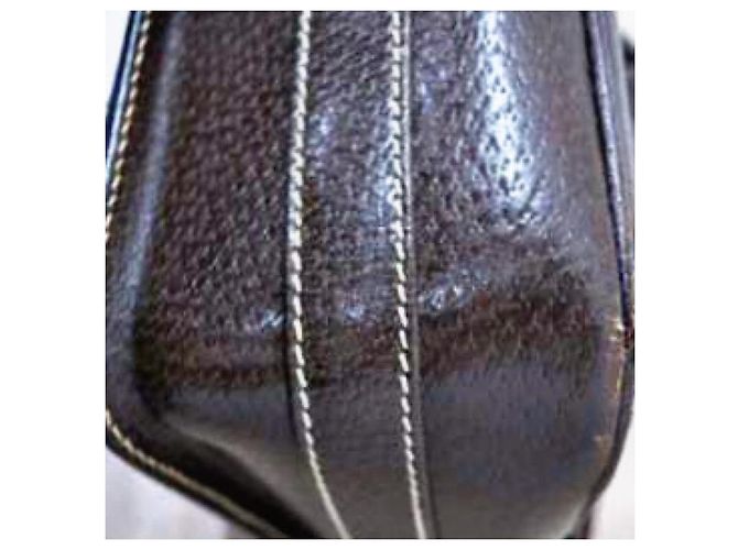 Authentische Vintage Gucci seltener Leder-Satteltasche Braun - Ansicht 6