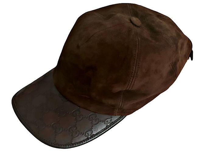 Authentic Gucci Tom Ford Rare Suede & Guccissima Leather Cap Marrone - vista 3