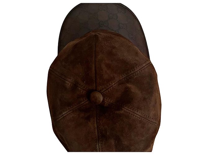 Authentic Gucci Tom Ford Rare Suede & Guccissima Leather Cap Marrone - vista 5
