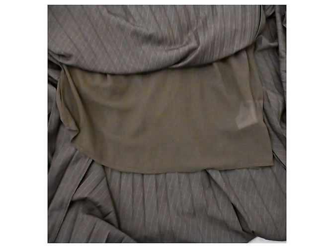 Falda midi asimétrica plisada a rayas de pino Miss Sixty gris XS Bronce - vista 5