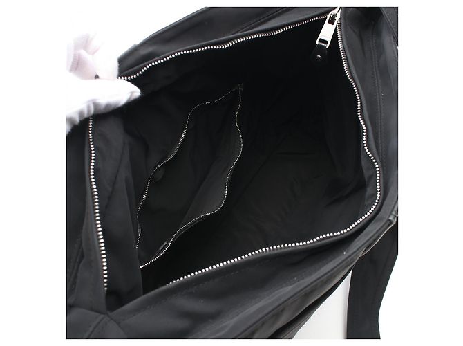 Borsa a spalla in nylon e pelle Basas MM di Hermès Acapulco Nero - vista 3