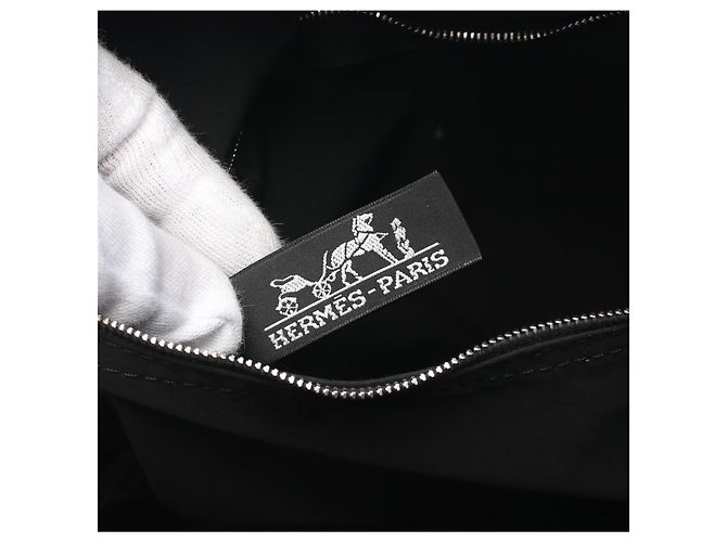Borsa a spalla in nylon e pelle Basas MM di Hermès Acapulco Nero - vista 4