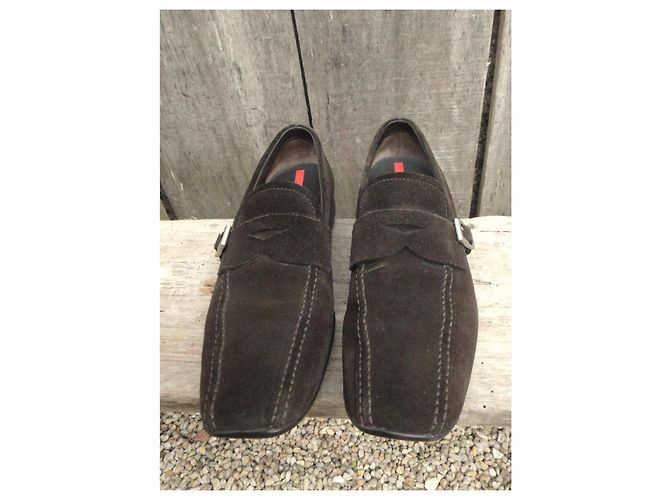 Mocassini Prada Camoscio Marrone 36 IT - vista 2