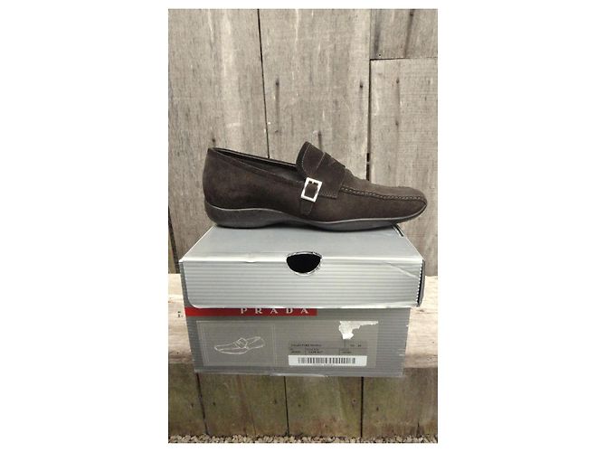 Mocassini Prada Camoscio Marrone 36 IT - vista 5