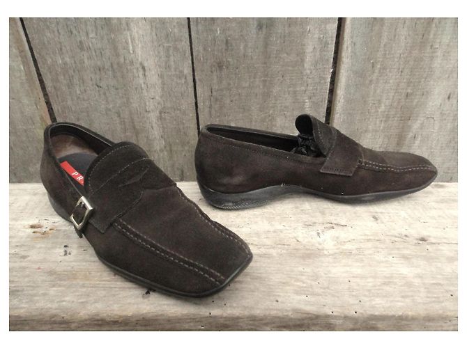 Mocassini Prada Camoscio Marrone 36 IT - vista 7