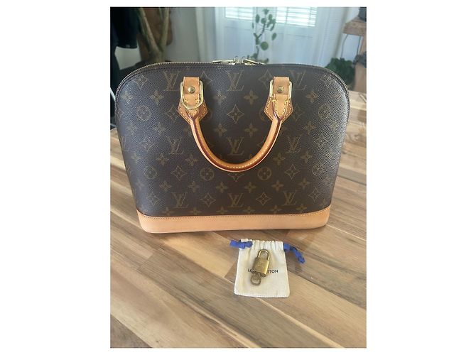 Borsa Louis Vuitton Alma PM Marrone in Tela - vista 2