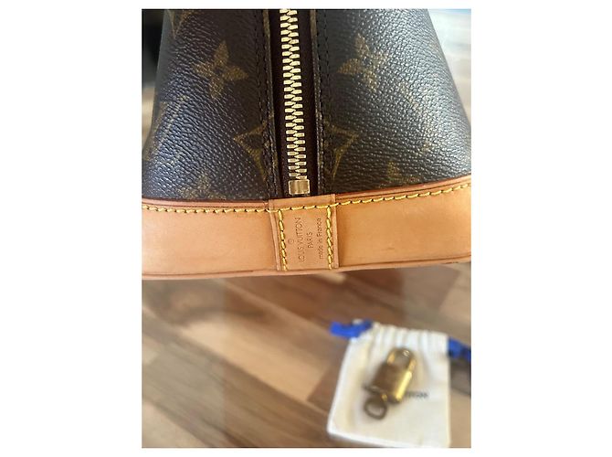 Borsa Louis Vuitton Alma PM Marrone in Tela - vista 4