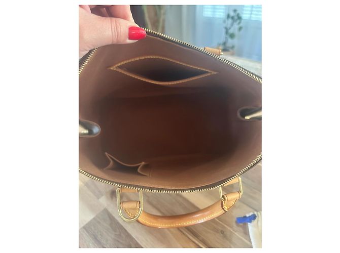 Borsa Louis Vuitton Alma PM Marrone in Tela - vista 8