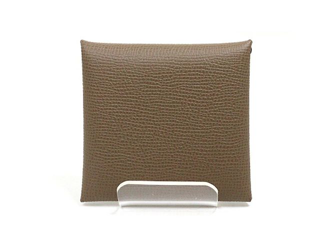 Hermès Monedero de cuero Epsom de Hermes en gris Etoupe Gris pardo - vista 3