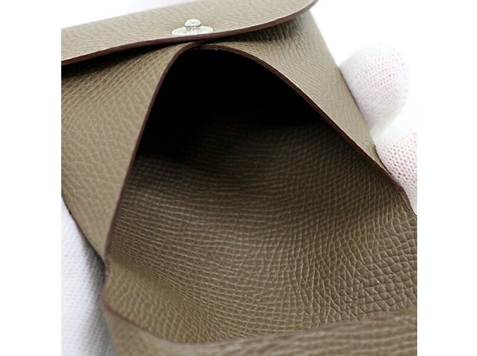 Hermès Monedero de cuero Epsom de Hermes en gris Etoupe Gris pardo - vista 5