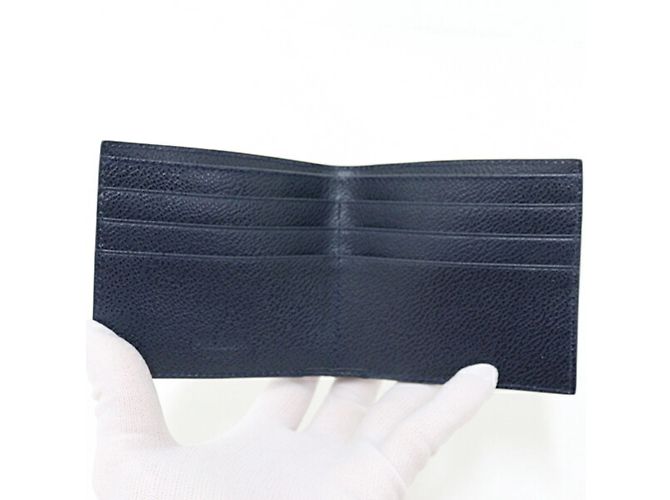 Prada Navy Saffiano Leder Bi-Fold Geldbörse Marineblau - Ansicht 4