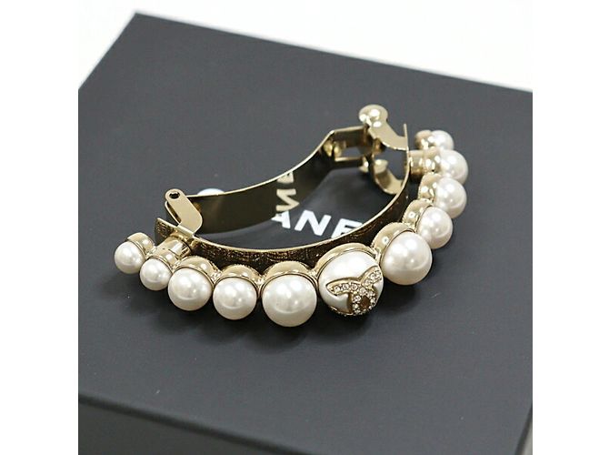 Fermaglio Chanel Oro e Bianco D'oro - vista 2