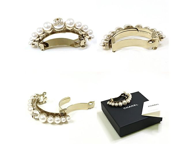 Fermaglio Chanel Oro e Bianco D'oro - vista 3