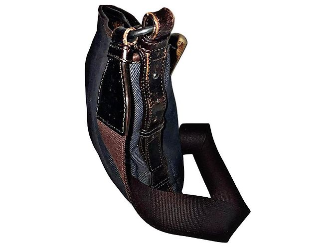Yves Saint Laurent Borsa a tracolla Mombasa in denim Rive Gauche autentica YSL Tom Ford Blu - vista 10