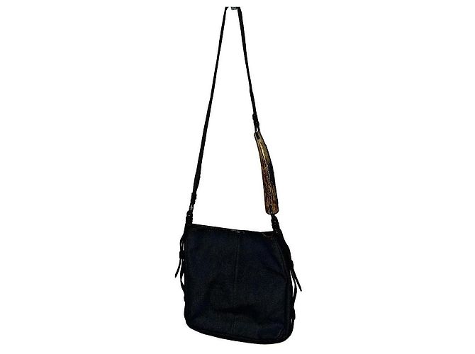 Yves Saint Laurent Borsa a tracolla Mombasa in denim Rive Gauche autentica YSL Tom Ford Blu - vista 2