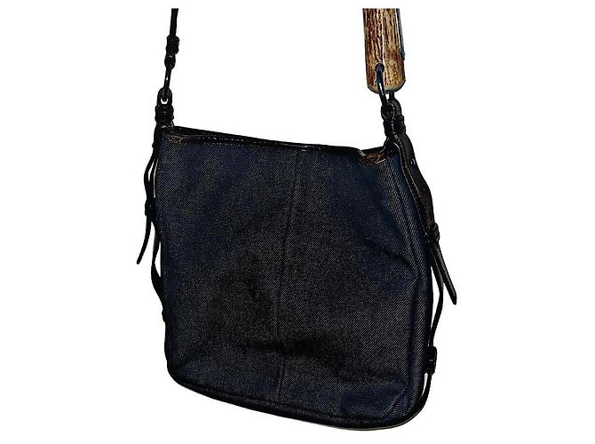 Yves Saint Laurent Borsa a tracolla Mombasa in denim Rive Gauche autentica YSL Tom Ford Blu - vista 7
