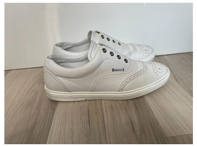 Jimmy Choo Scarpe da Uomo in Pelle Bianche Taglia 43 Bianco - vista 2