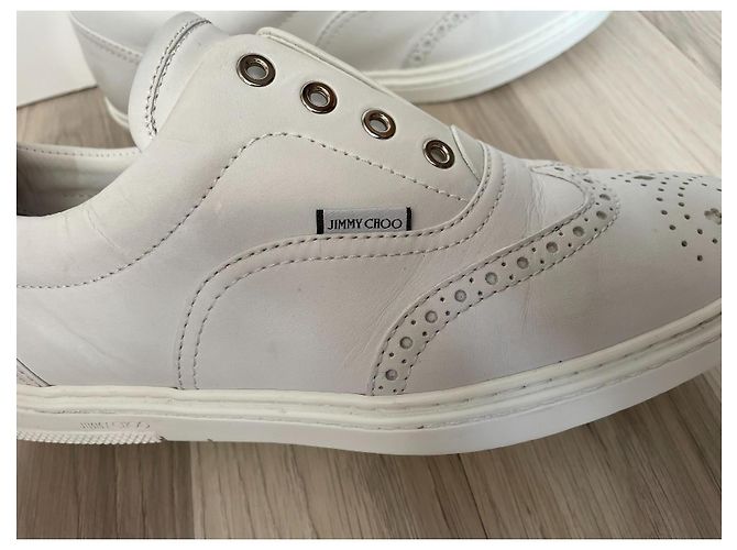 Jimmy Choo Scarpe da Uomo in Pelle Bianche Taglia 43 Bianco - vista 3
