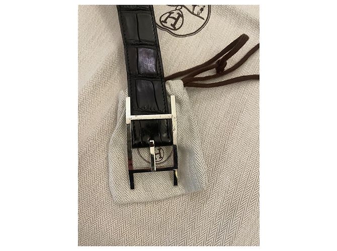 Hermès Quentin model black alligator - view 2