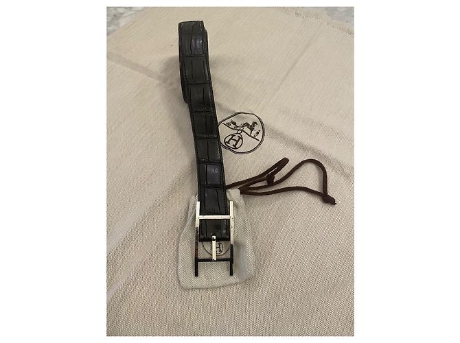 Hermès Quentin model black alligator - view 4