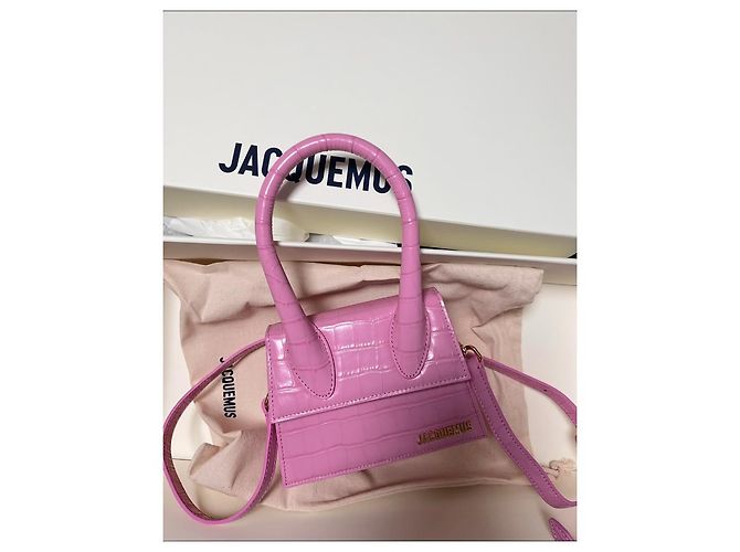 Borsa Jacquemus Le Chiquito Moyen Rosa Croco - vista 2