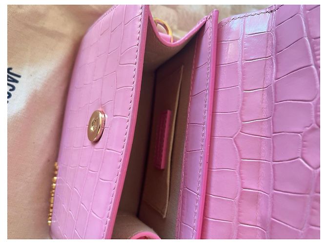 Borsa Jacquemus Le Chiquito Moyen Rosa Croco - vista 5