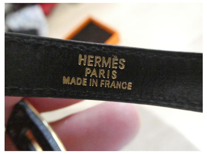 Bracciale Hermès Kelly double tour 36 cm con la sua scatola e pochette in velluto Nero - vista 9