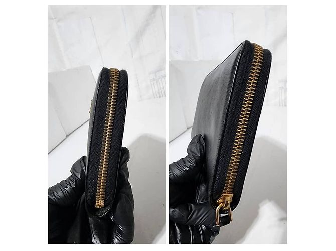 Prada Saffiano Leder Zippy Langer Continental Geldbeutel Schwarz - Ansicht 4