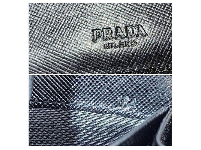 Prada Saffiano Leder Zippy Langer Continental Geldbeutel Schwarz - Ansicht 7