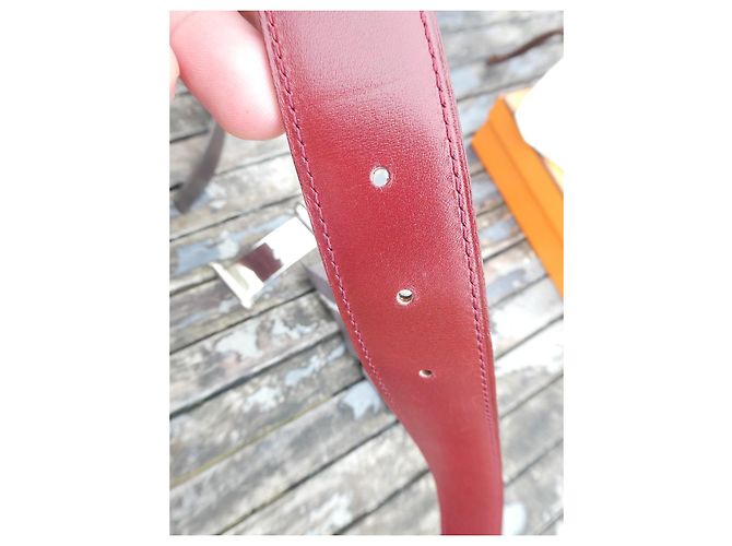 Hermès men's belt with buckle, reversible two-tone link 115cm - view 9
