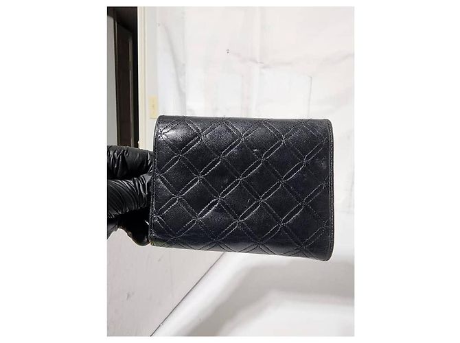 MCM Vintage Quilted Leather Printed Wallet Black - view 3