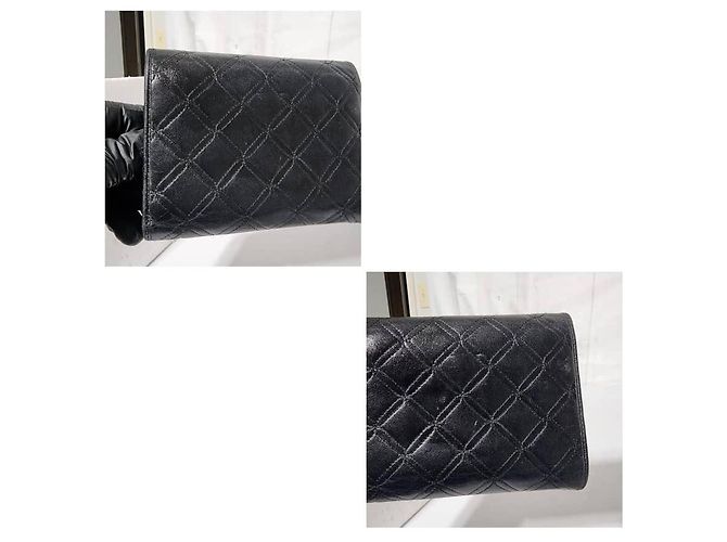 MCM Vintage Quilted Leather Printed Wallet Black - view 6