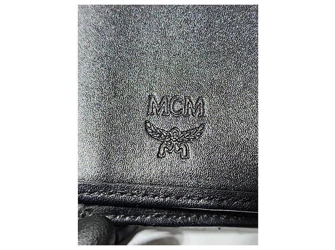 MCM Vintage Quilted Leather Printed Wallet Black - view 8