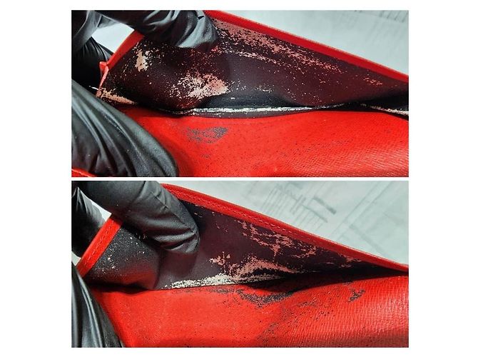 Billetera de cheques de cuero Epi Louis Vuitton roja - vista 13