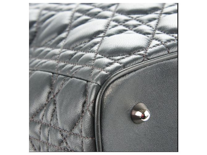 Christian Dior Lady Dior Tote Shopping in Agnello Grigio - vista 5