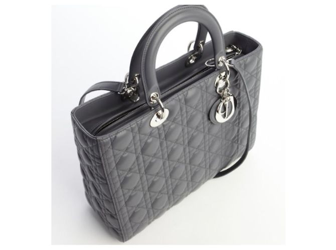 Christian Dior Lady Dior Tote Shopping in Agnello Grigio - vista 7