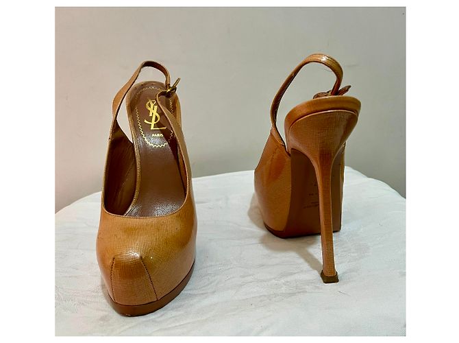 Yves Saint Laurent Rosegold Slingback-Pumps von Triptoo Golden Metallisch - Ansicht 9