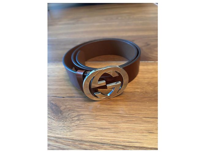 Gucci GG Gürtel aus braunem Leder - Ansicht 5