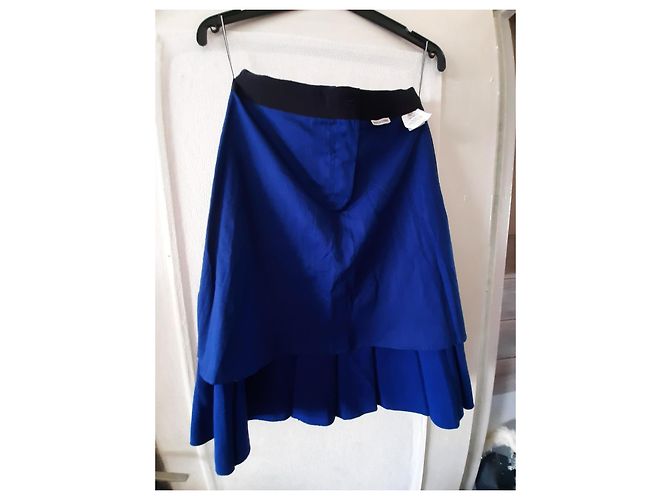 Falda plisada Hermès de lana azul real - vista 3
