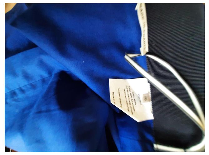 Falda plisada Hermès de lana azul real - vista 4