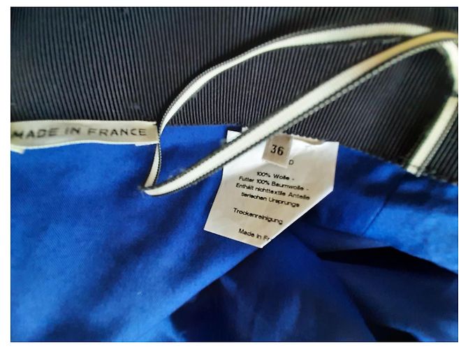 Falda plisada Hermès de lana azul real - vista 5