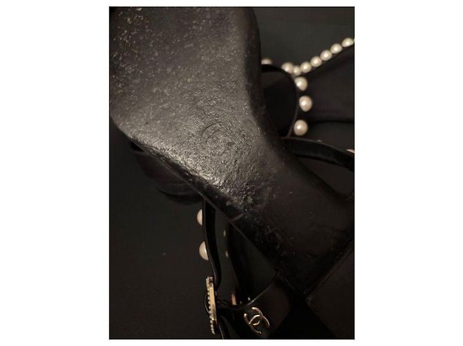 Sandali Chanel in pelle nera Nero - vista 3
