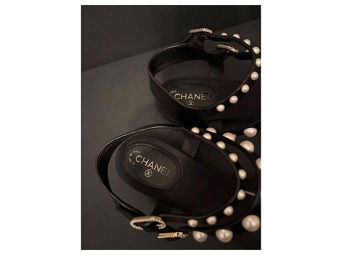 Sandali Chanel in pelle nera Nero - vista 8