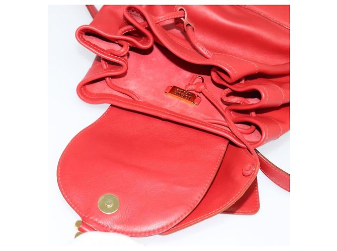 Zaino LOEWE in pelle rossa e oro Auth sw283 Rosso D'oro - vista 15