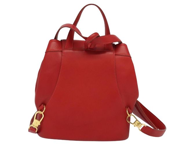 Zaino LOEWE in pelle rossa e oro Auth sw283 Rosso D'oro - vista 3