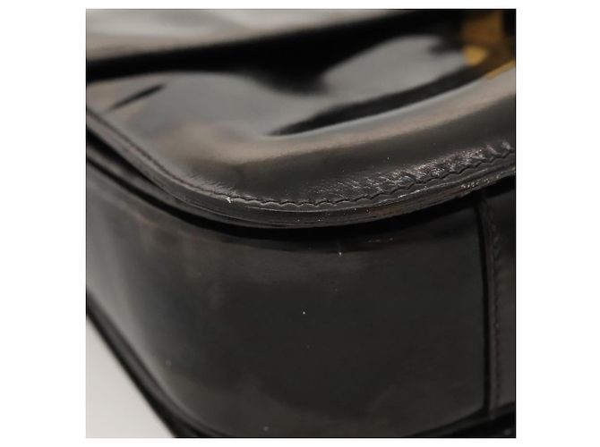 Céline Borsa a spalla a forma di carrozza trainata da cavallo CELINE Smalto Nero Auth bs24388 - vista 10